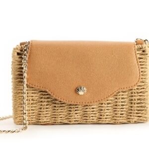 LC Lauren Conrad Tan Woven Shoulder Bag